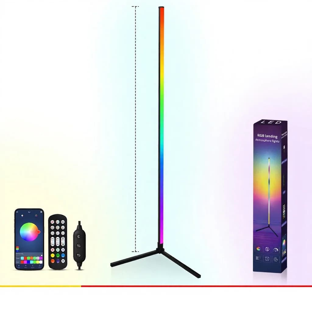 RGB Stehlampe mit Musik-Sync, Fernbedienungs- und App-Steuerung