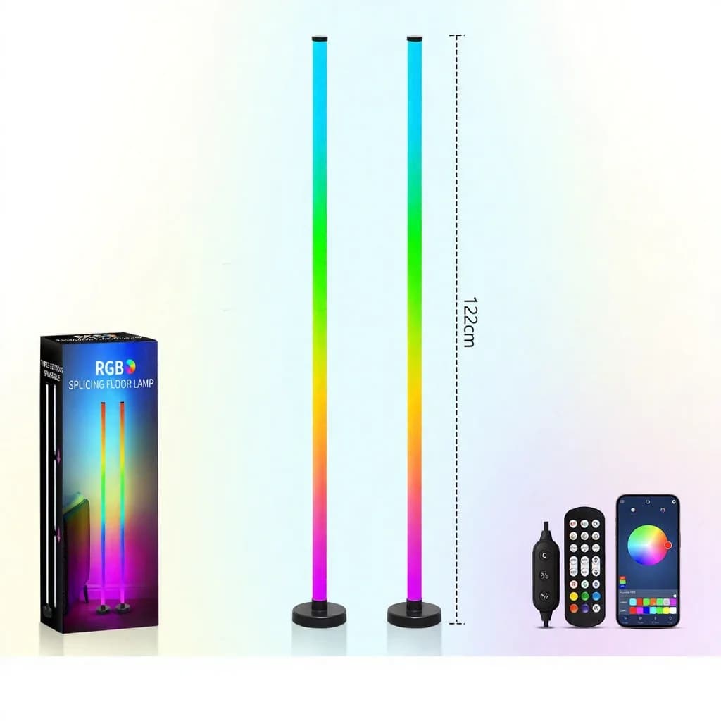 RGB-Stehlampe mit Musik-Sync, 360° Leuchten, App-Steuerung für Gaming