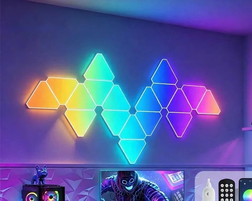 Smartes LED-Wandleuchten-Set Dreieck RGB Ambient Gaming-Dekor