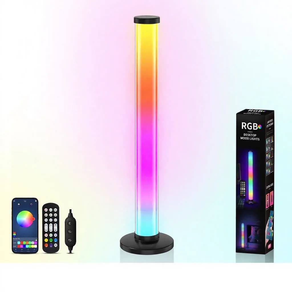 360-Grad RGB Sound-Reaktives Ambiente-Licht USB-Tischlampe