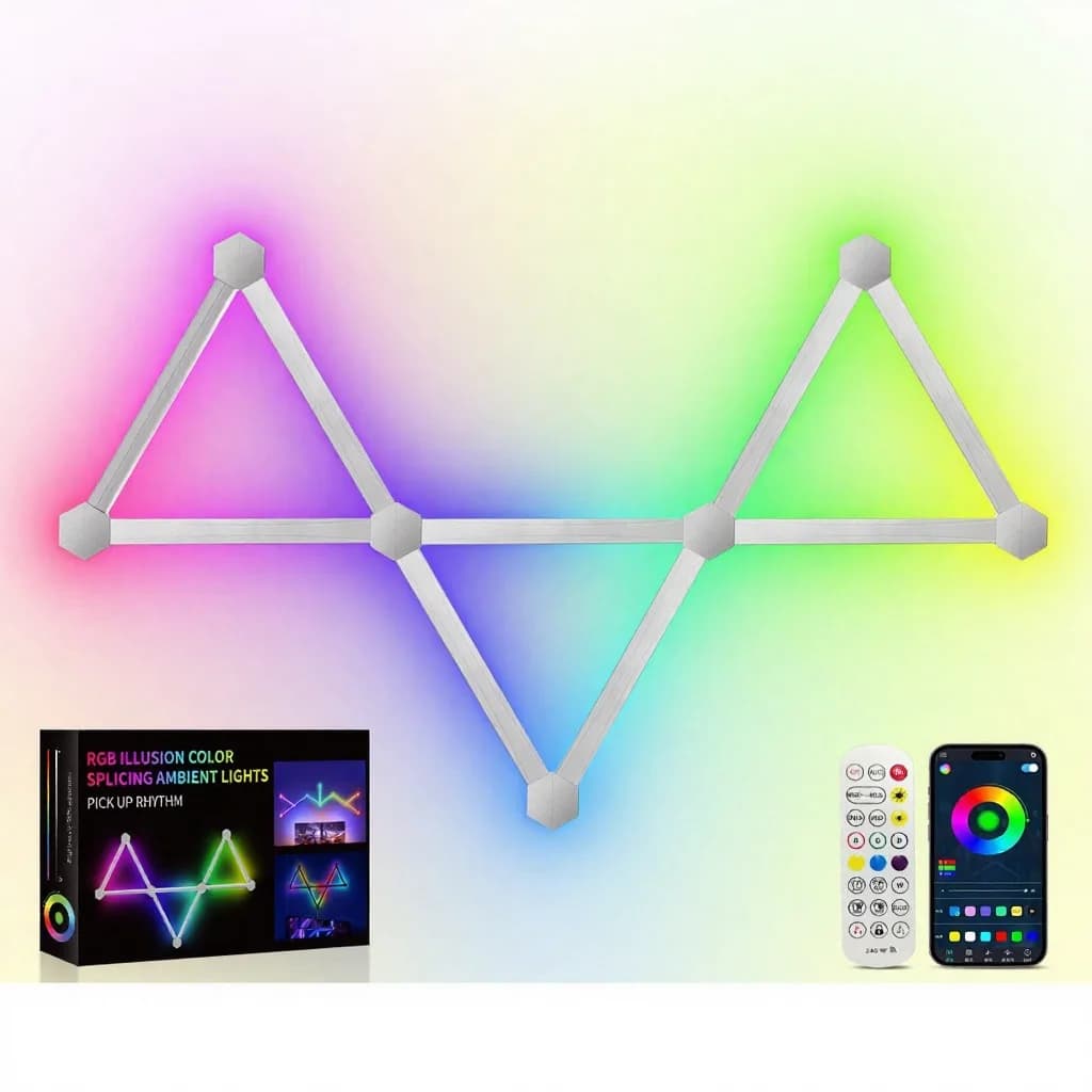 RGB Smart Splicing LED-Wandleuchten mit App-Steuerung und Musiksynchronisation
