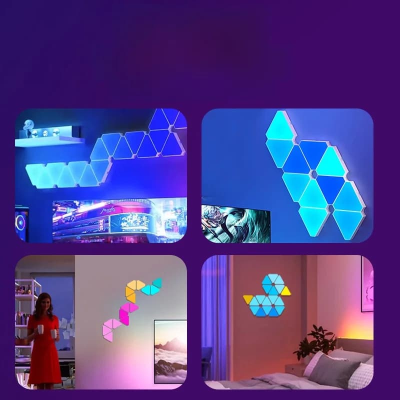Smartes LED-Wandleuchten-Set Dreieck RGB Ambient Gaming-Dekor