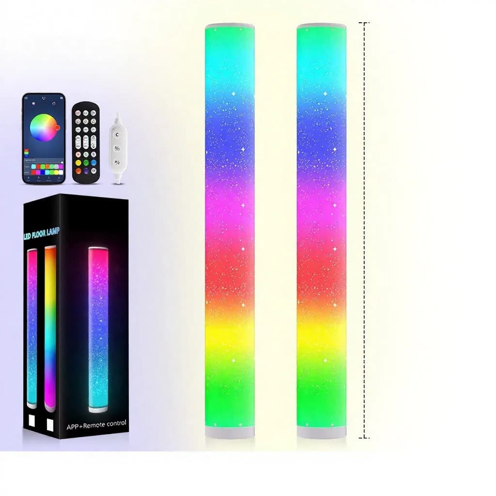 RGB LED Stehlampe mit Sterneneffekt & Fernbedienung