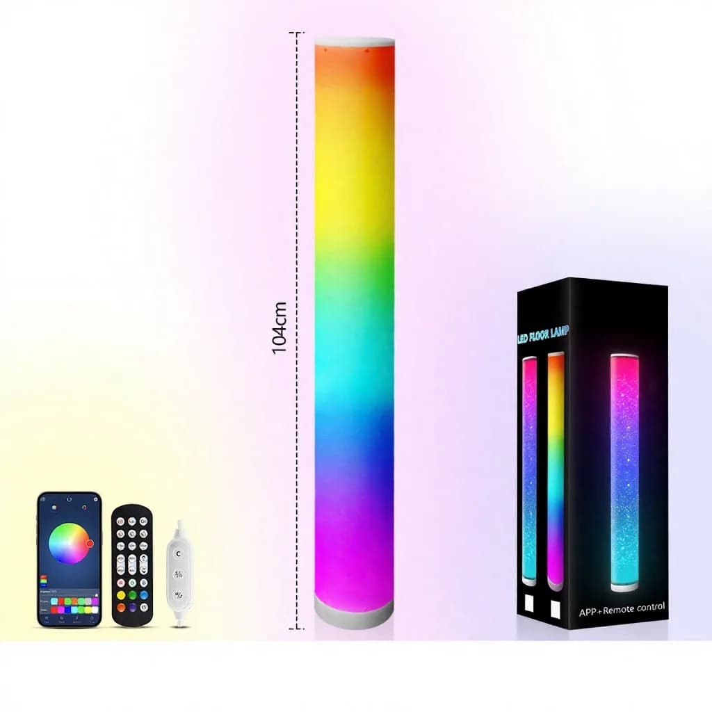 RGB Zylinder-Stehlampe mit Musik-Sync & Fernbedienung