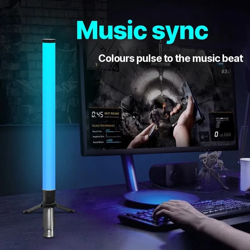 LED Tripod-Stimmungsleuchte mit Musik-Sync und RGB-Effekten