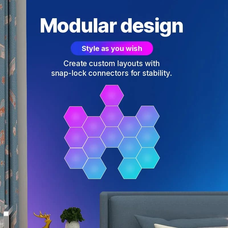 RGB Hexagonale Sound-Reactive Lichtpaneele mit App-Steuerung