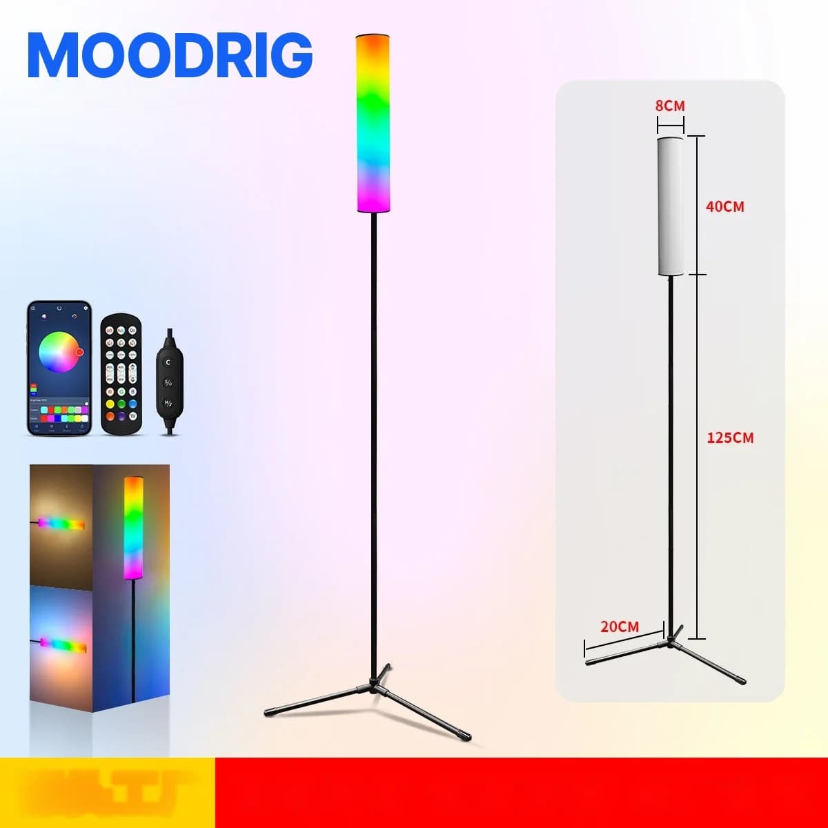 RGB LED Stativ-Stehlampe mit Fernbedienung