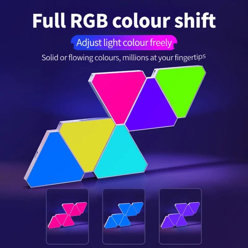 Smartes LED-Wandleuchten-Set Dreieck RGB Ambient Gaming-Dekor