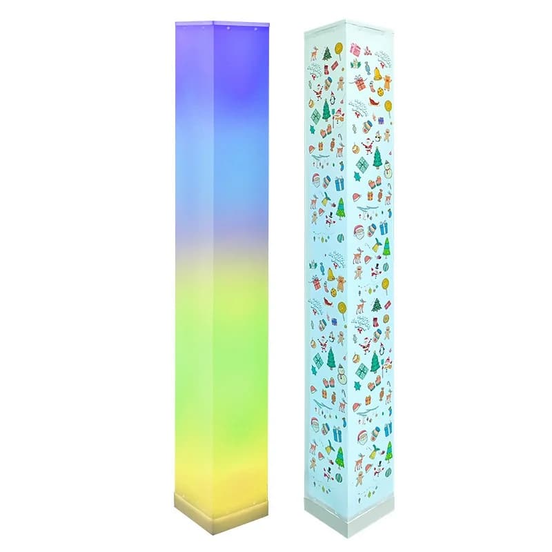 Quadratische Stehlampe mit Fernbedienung, LED-Ambientelicht für Wohnzimmer