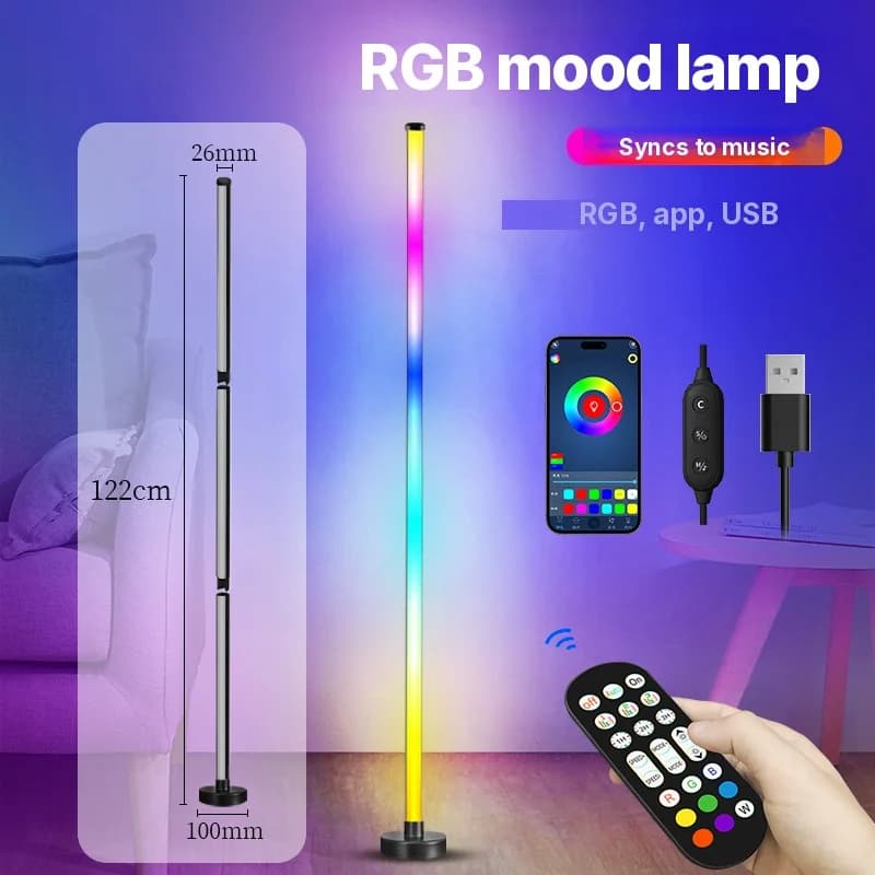 RGB farbwechselnde Stehlampe mit Musik-Sync und App-Steuerung