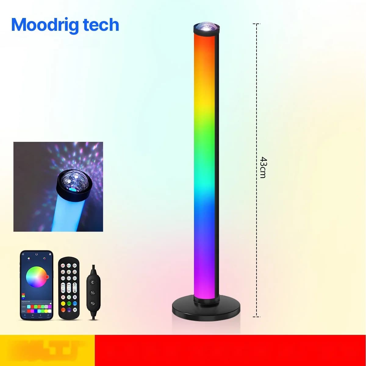 RGB Projektions-Stimmungsleuchte mit Musik-Sync und Fernbedienung