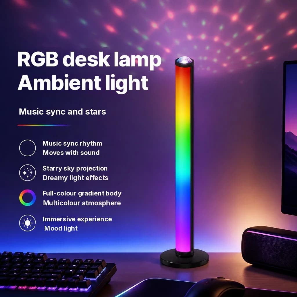 RGB Projektions-Stimmungsleuchte mit Musik-Sync und Fernbedienung